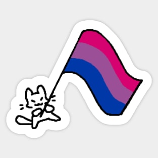 bi flag kitty Sticker